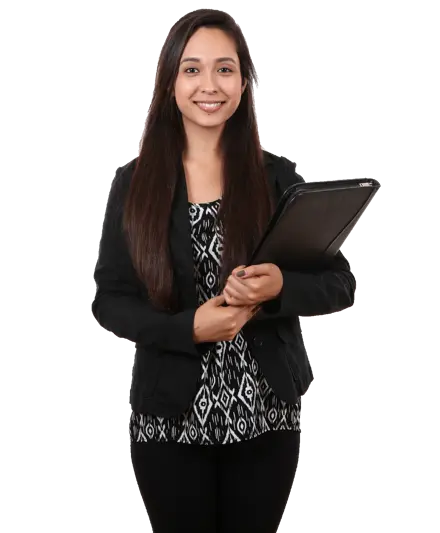 An office worker ready to answer your call